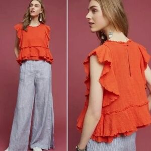 Anthropologie Orange Maeve Shirt